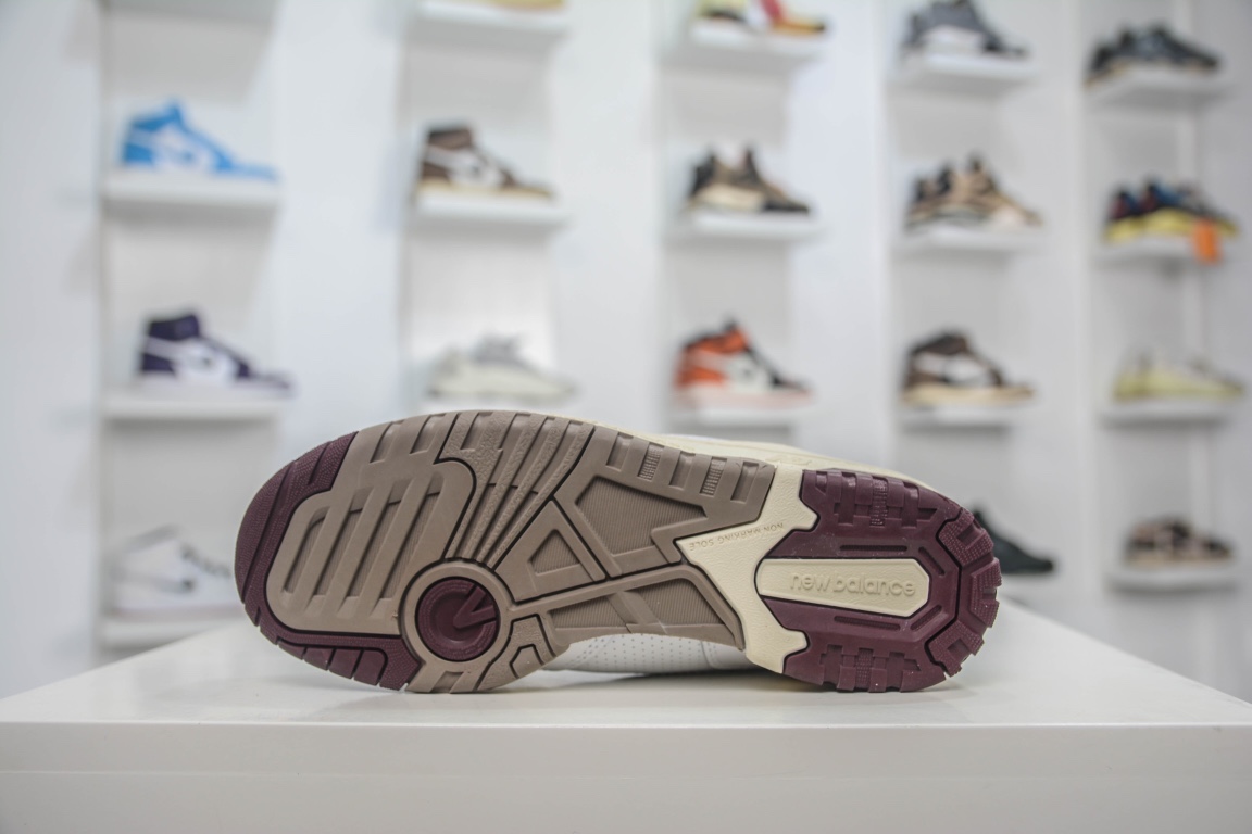 뉴발란스 BB550 시리즈 뉴발란스 가죽 유니섹스 캐주얼 러닝화 공식 아이템: BB550WBG