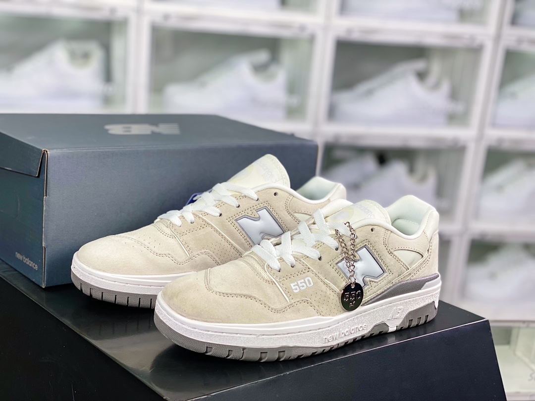 유나이티드 애로우즈 x NB BB550 시리즈 클래식 레트로 로우탑 캐주얼 운동화 “스웨이드 크림 화이트 그레이 BB550UN1 
