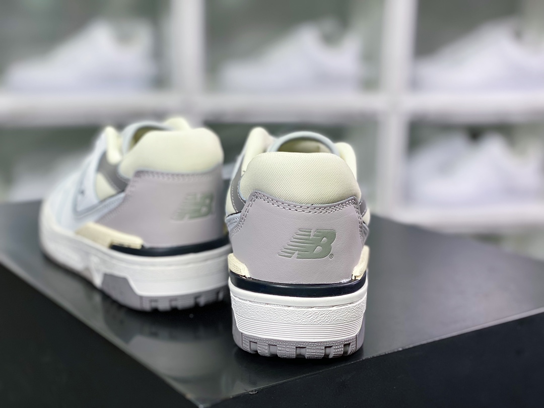 NB 뉴발란스 BB550 시리즈 클래식 레트로 로우탑 캐주얼 스포츠 농구보드화 “레더 화이트 그레이 다크 그린 옐로우 BB550PWC 