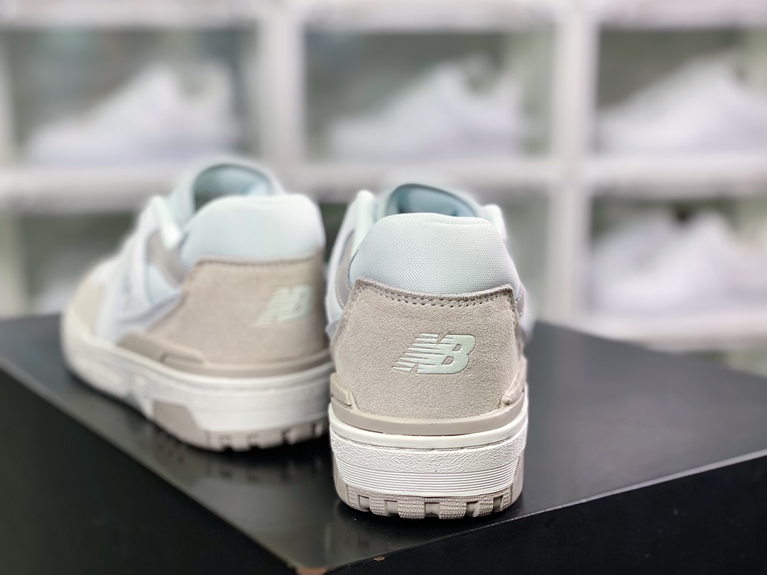 NB 뉴발란스 BB550 시리즈 클래식 레트로 로우탑 캐주얼 스포츠 농구화 “가죽 화이트 라이트 그레이 BB550NCB 