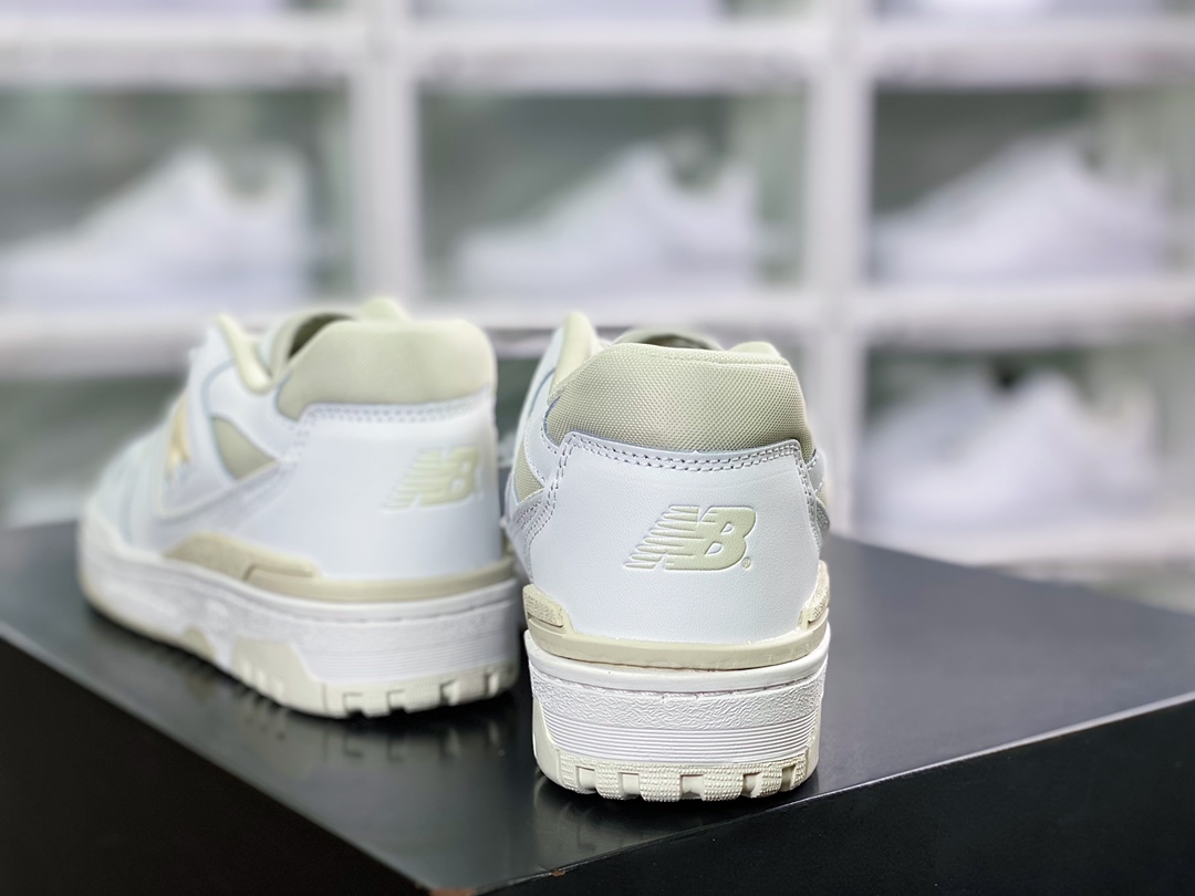 NB 뉴발란스 BB550 시리즈 클래식 레트로 로우탑 캐주얼 농구화 “가죽 화이트 크림 옐로우 BBW550WS 