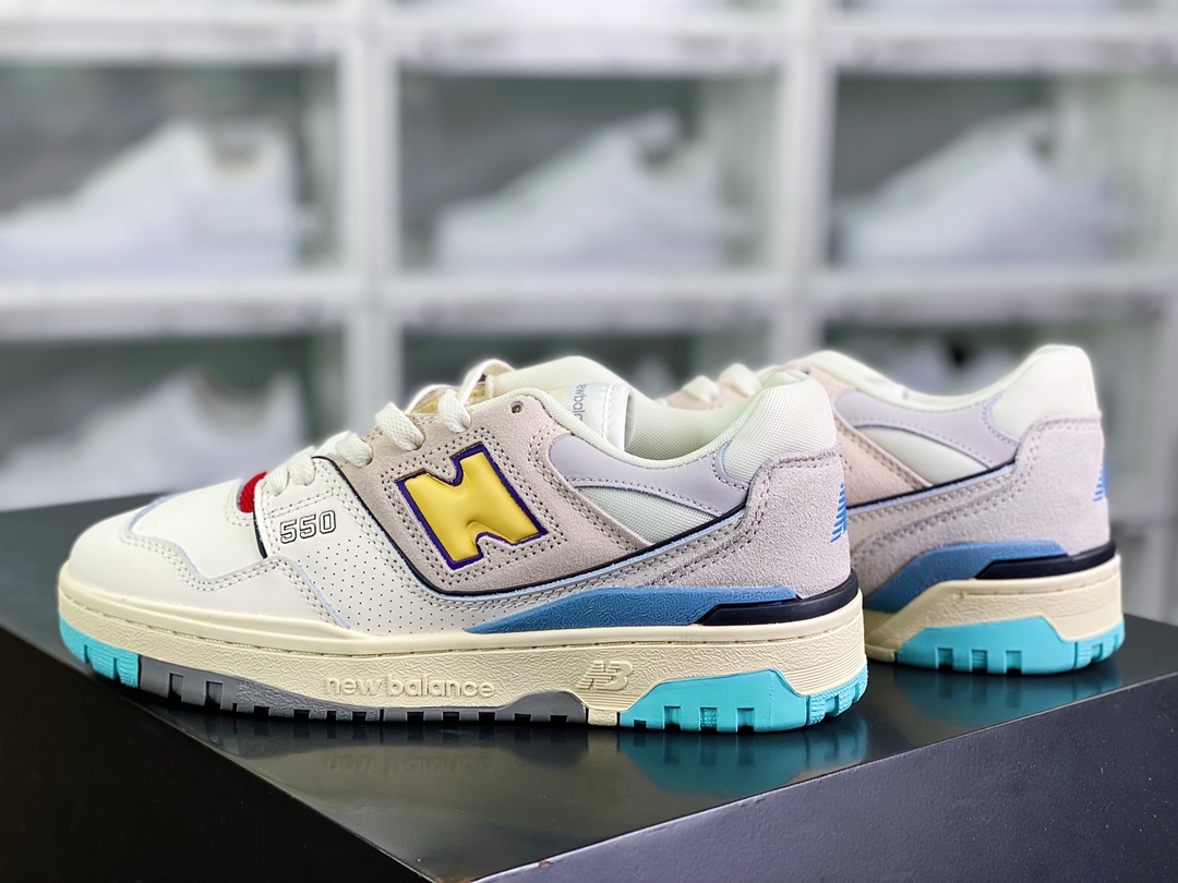 Thisisneverthat x NB 뉴발란스 ML2002 레트로 팝 스타일 캐주얼 스포츠 조깅화 가죽 밀크 화이트 라이트 그레이 옐로우 블루 BB550SSC 