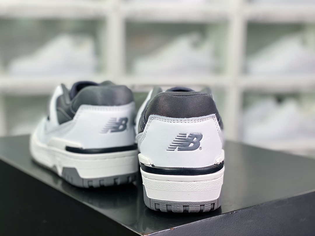 NB 뉴발란스 BB550 시리즈 클래식 레트로 로우 탑 캐주얼 스포츠 농구 보드 슈즈 “가죽 화이트 시멘트 다크 그레이 블랙 BB550WTG 사이즈: