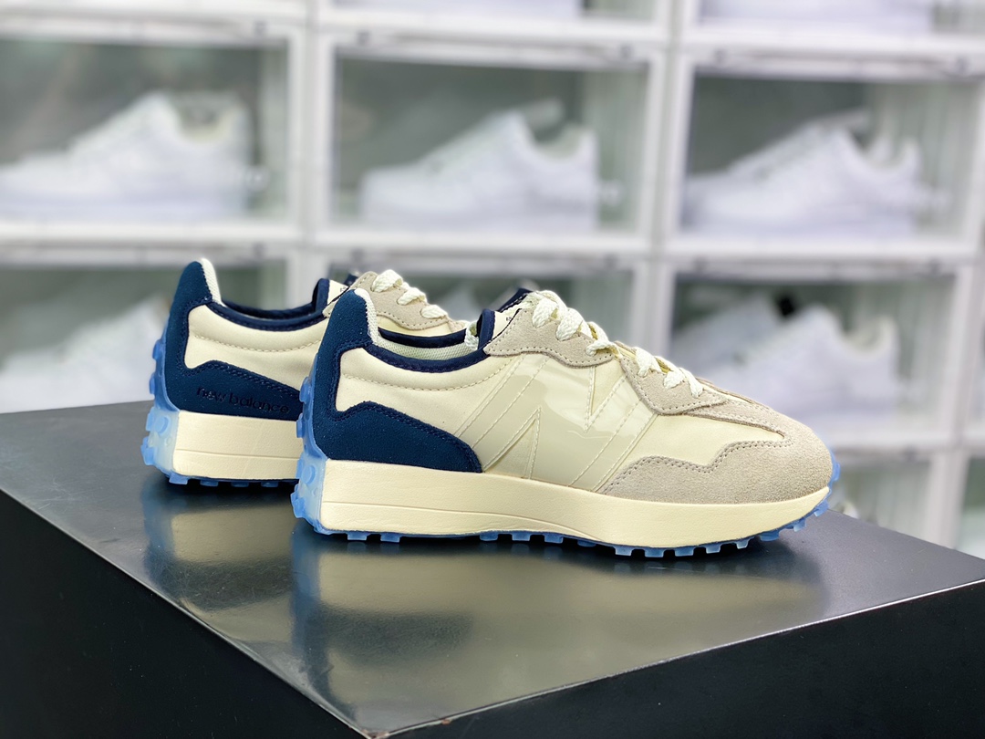 브랜드 X NB 뉴발란스 MS327스페셜 에디션 시리즈 레트로 캐주얼 스포츠 조거 크림 네이비 MS327AAC 