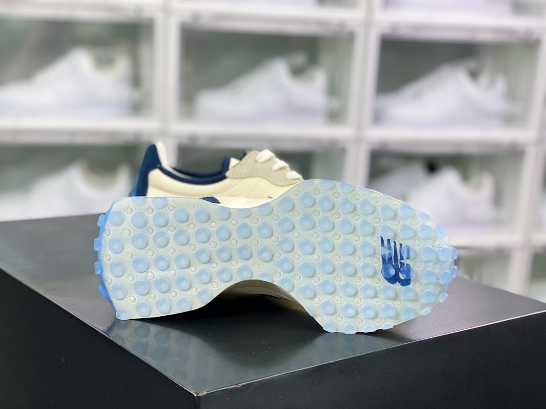 브랜드 X NB 뉴발란스 MS327스페셜 에디션 시리즈 레트로 캐주얼 스포츠 조거 크림 네이비 MS327AAC 