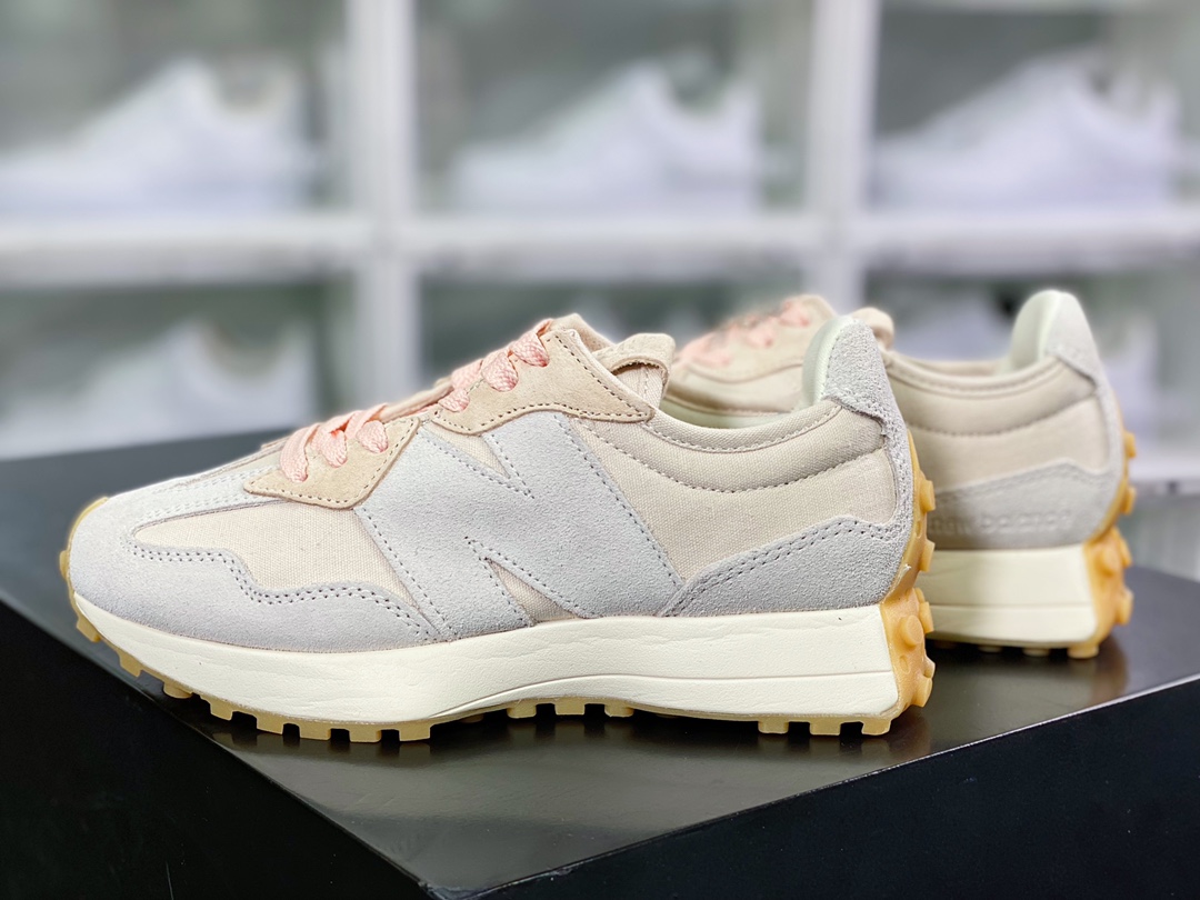 뉴발란스 MS327스페셜 에디션 레트로 캐주얼 스포츠 조거 “메쉬 자카드 라이트 카키 화이트 브라운 레드 MS327RA 