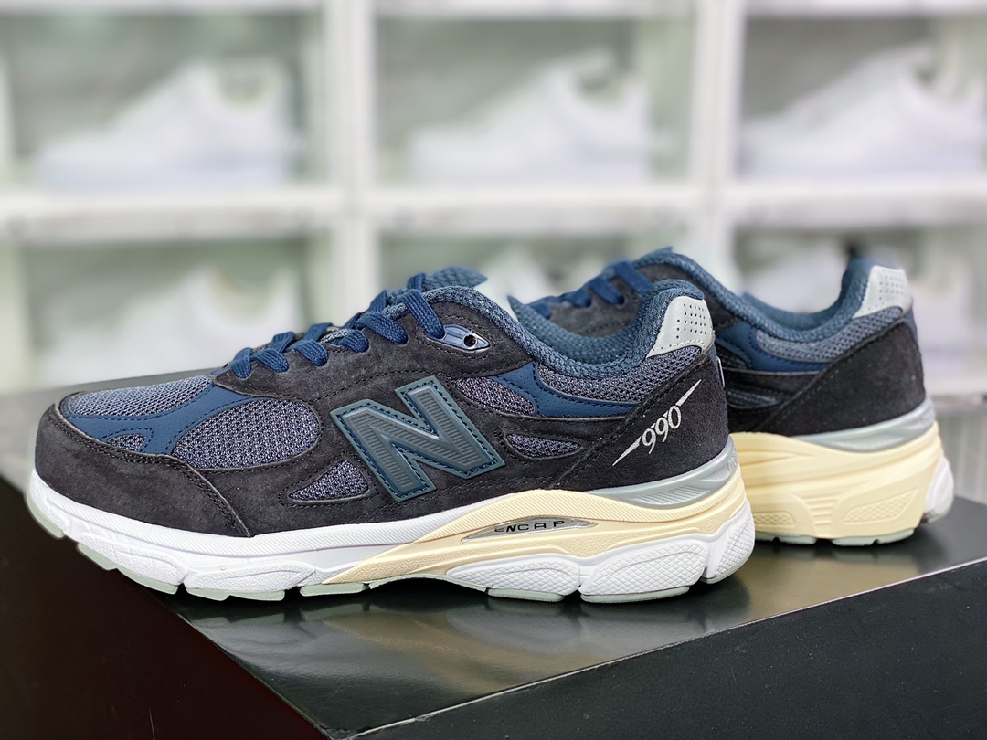 미국 NB 미국 생산 혈통 클래식 복고풍 캐주얼 스포츠 매칭 팝스 러닝화 “네이비 블루 그레이와 화이트 M990KI3 시리즈 M990KI3 
