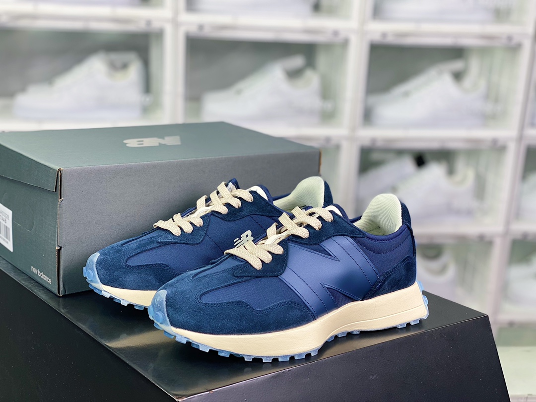 ANB 브랜드 x NB 뉴발란스 MS327스페셜 에디션 컬렉션 레트로 캐주얼 스포츠 조거 밀크 화이트 네이비 MS327AAC 