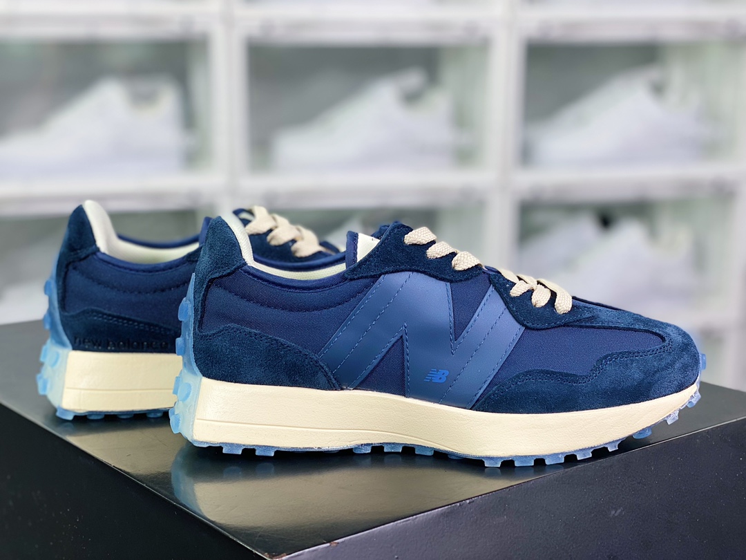 ANB 브랜드 x NB 뉴발란스 MS327스페셜 에디션 컬렉션 레트로 캐주얼 스포츠 조거 밀크 화이트 네이비 MS327AAC 