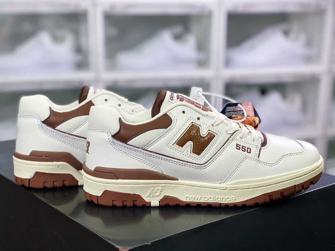 NB 뉴발란스 BB550 시리즈 클래식 레트로 로우탑 캐주얼 스포츠 농구화 가죽 밀크 화이트 모카 브라운 BB550AB1 