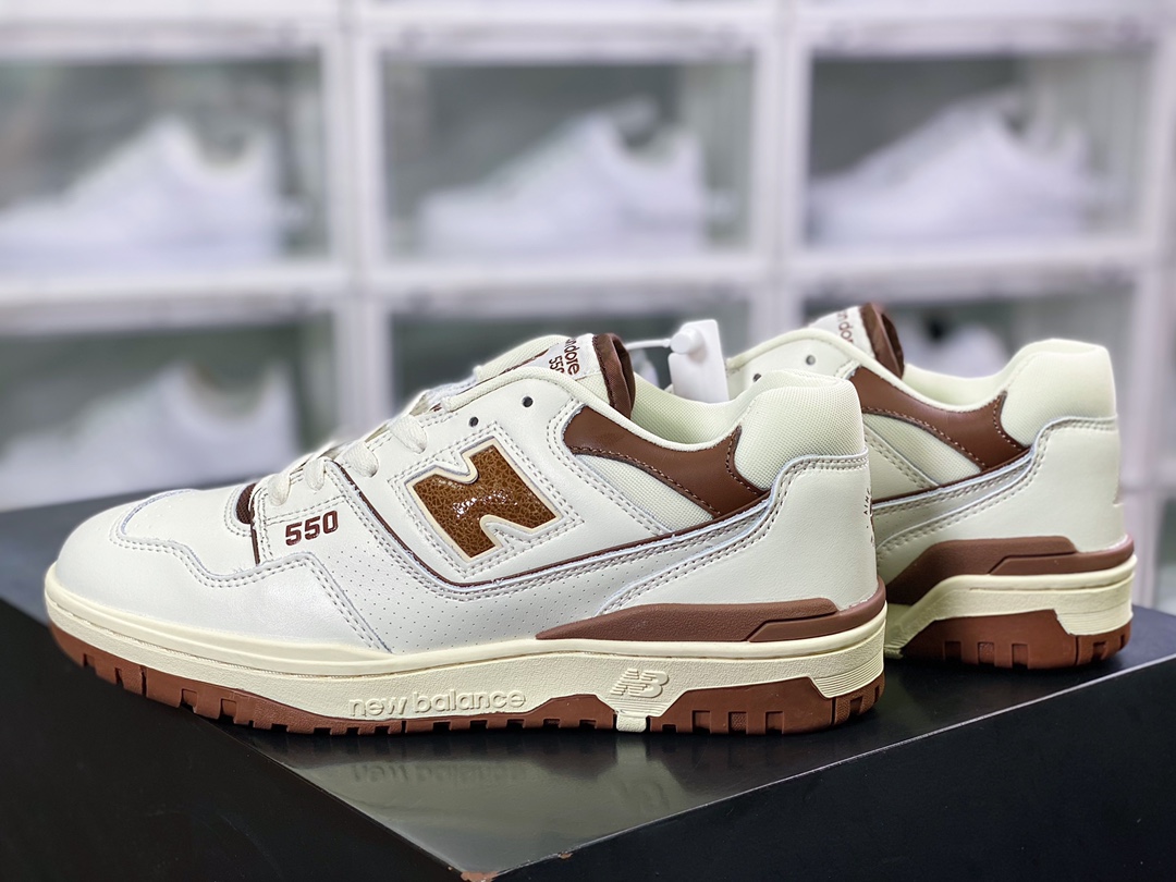 NB 뉴발란스 BB550 시리즈 클래식 레트로 로우탑 캐주얼 스포츠 농구화 가죽 밀크 화이트 모카 브라운 BB550AB1 