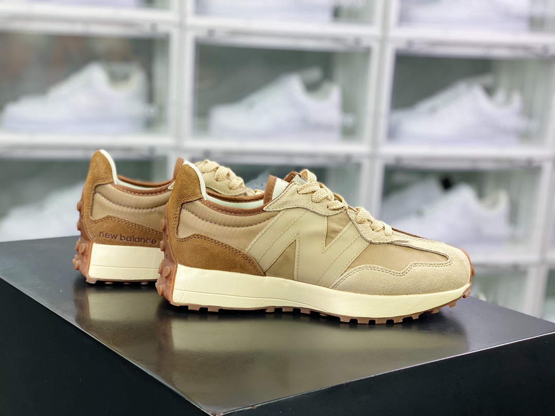 NB 뉴 발란스 MS327 시리즈 로우 탑 레트로 캐주얼 스포츠 조깅화 푹신한 갈색 노란색 WS327RC 