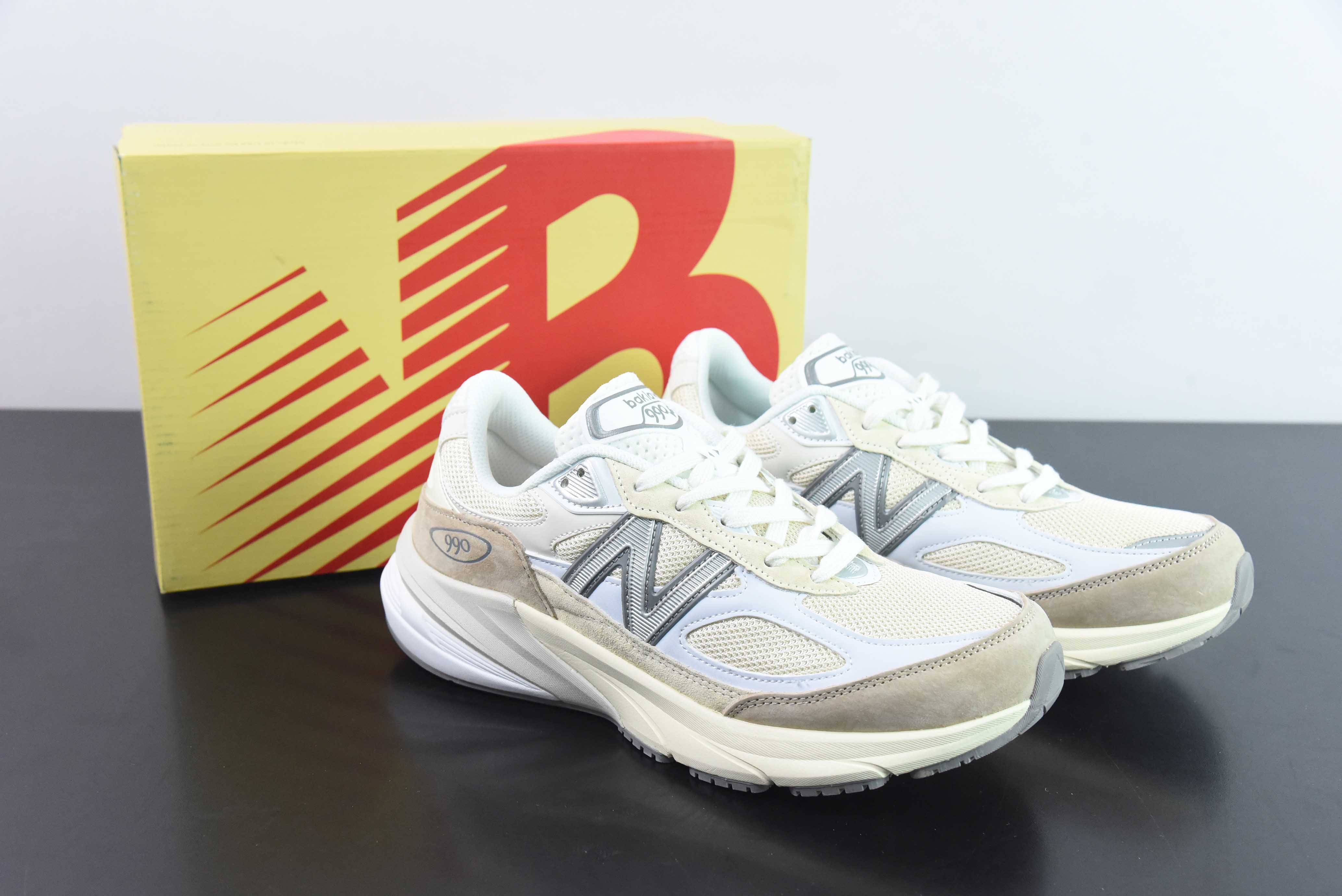 뉴발란스 M990SS6 뉴발란스 NB990V6 밀크 화이트 6세대 프레지덴셜 레트로 조깅화 사이즈: 36-45