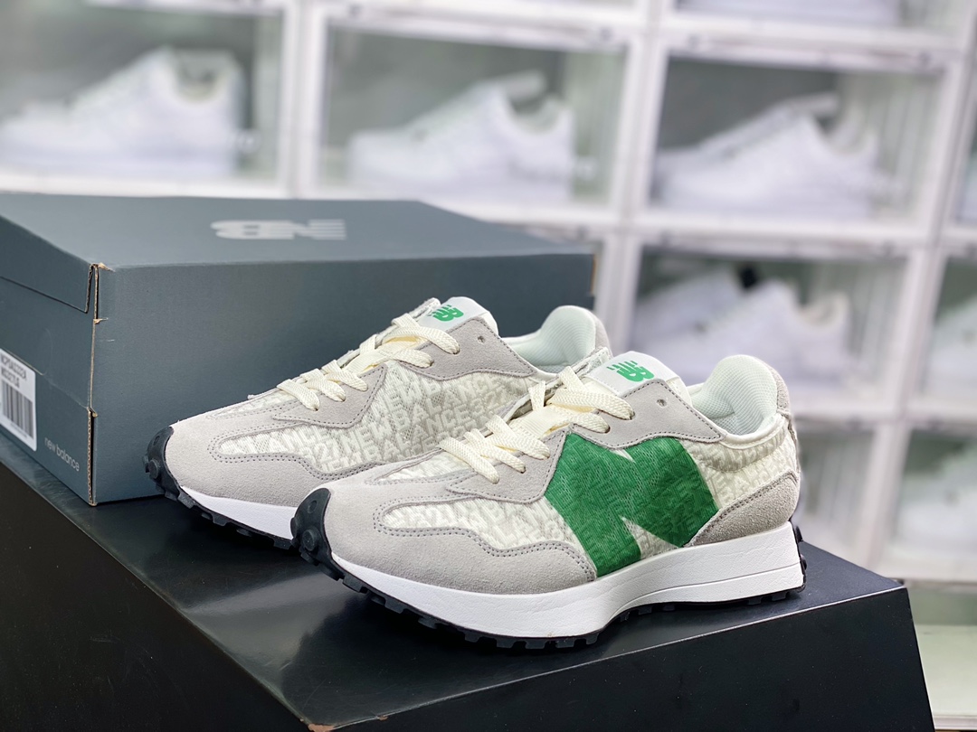 NB 뉴발란스 MS327 시리즈 레트로 캐주얼 스포츠 조깅화 “메쉬 자카드 베이지 라이트 그레이 그라스 그린 MS327LG 