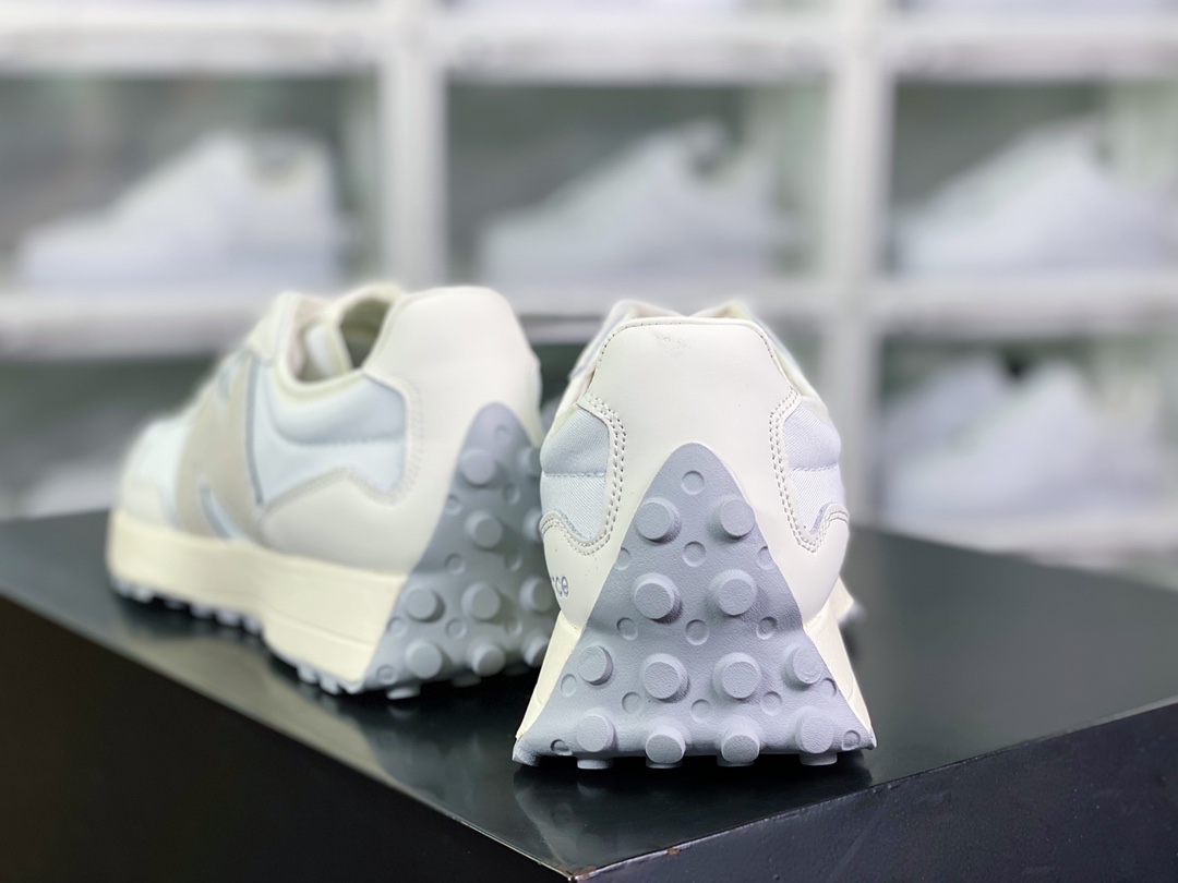 NB 뉴발란스 MS327 시리즈 레트로 캐주얼 스포츠 조깅화 “가죽 크림 화이트 그레이 MS327WP 