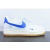 나이키 에어 포스 1 AF1 에어 포스 1 / 로우탑 화이트 및 블루 생고무 밑창 자수 스몰 라벨 품목 번호: -764 사이즈: 36-44 