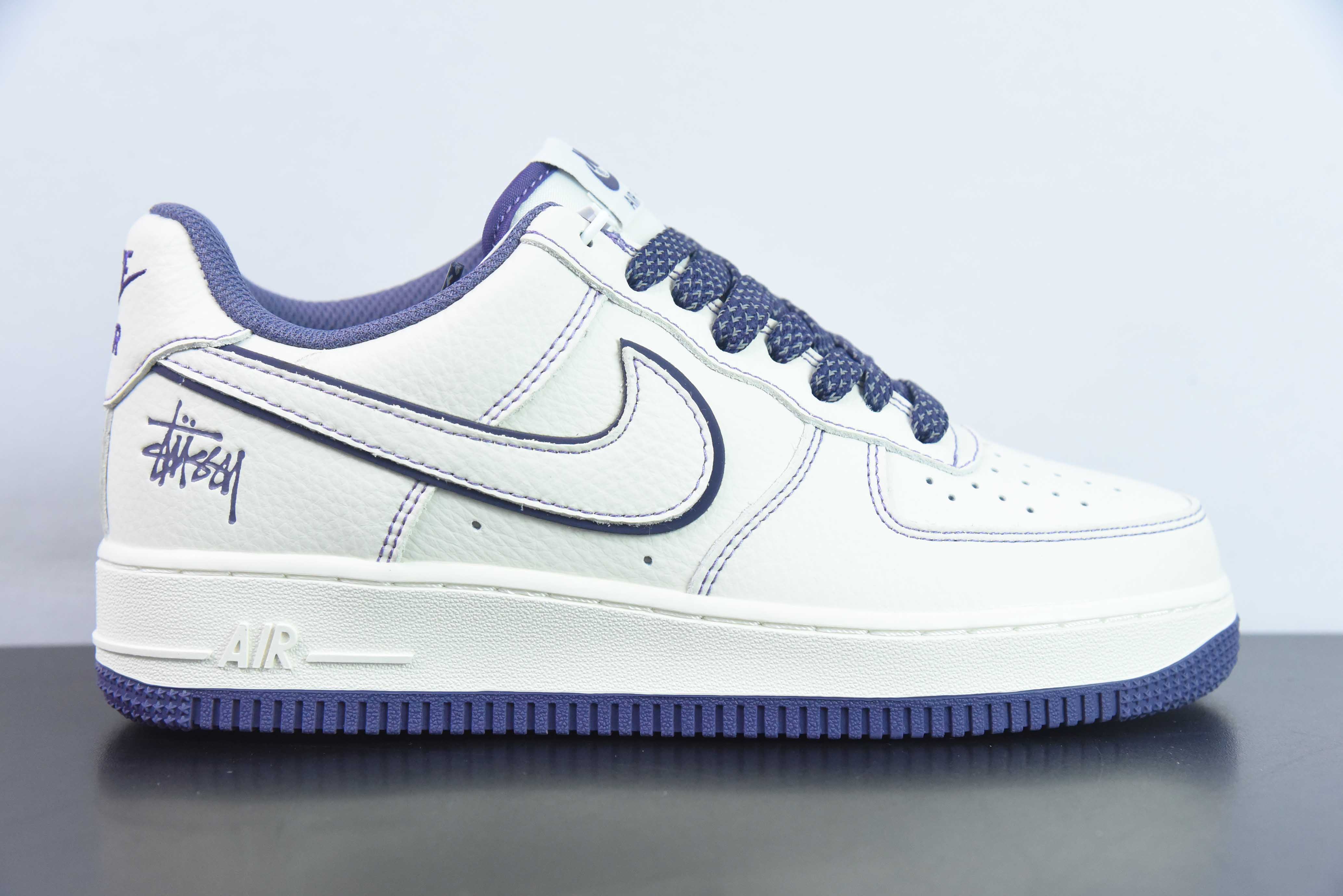 나이키 에어 포스 1 로우 에어 포스 1 로우 탑 백 캐주얼 운동화 스투시 조인트 화이트 퍼플 아이템: UN1635-222 사이즈: 36-44