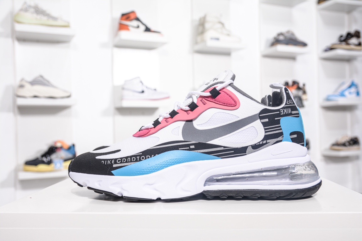 에어맥스 270 리액트 화이트 블루 핑크 레아 레이싱 시리즈 아이템 번호: DA4303-100 사이즈: 36-44