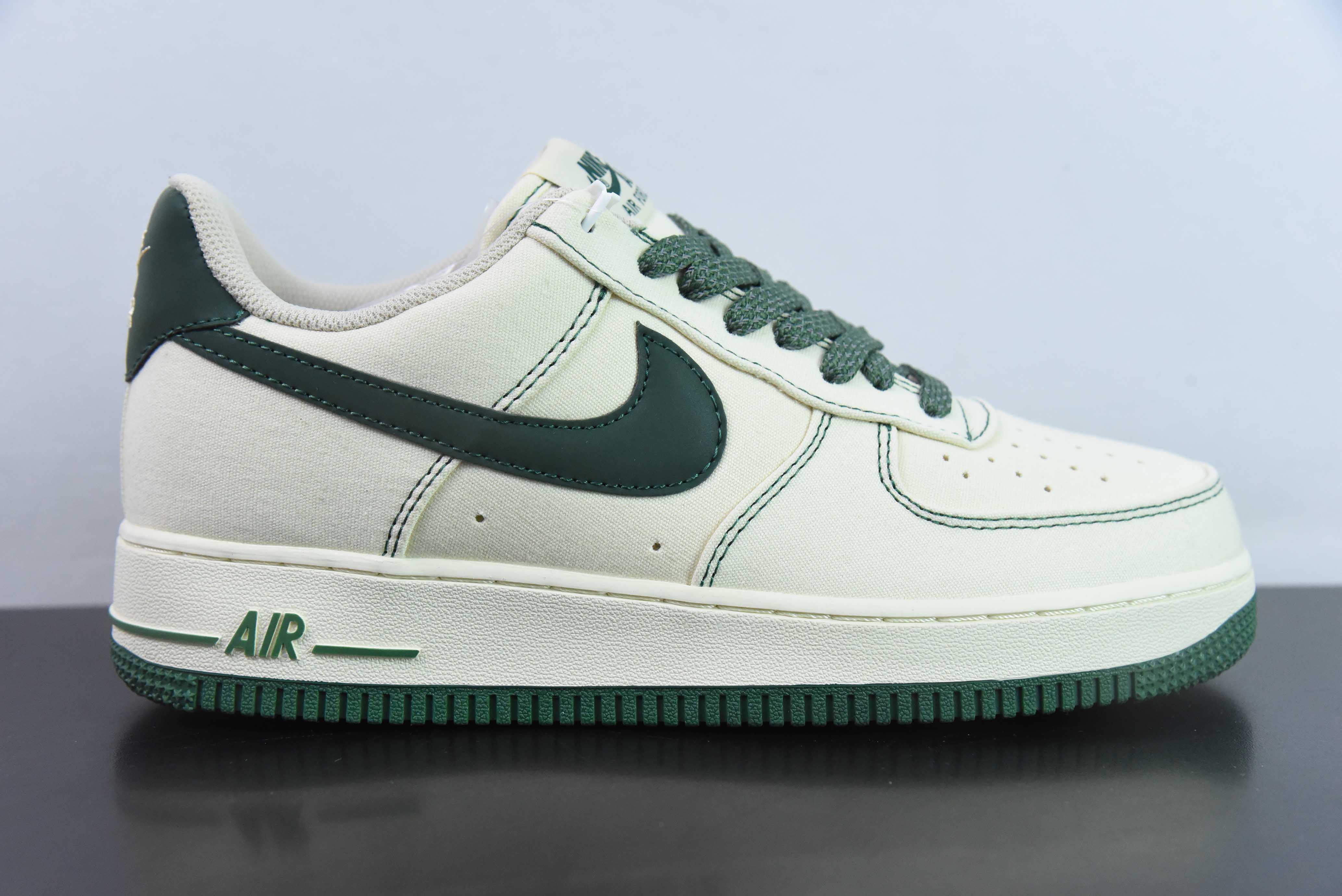 나이키 에어 포스 1 07 베이지 그린 패브릭 에어 포스 원 로우 탑 캐주얼 보드 슈즈 아이템: TQ1456-266 사이즈: 36-44