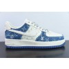 나이키 에어 포스 1 AF1 에어 포스 1 로우탑 화이트/블루 데님 LV 프린트 아이템 번호: 36-44