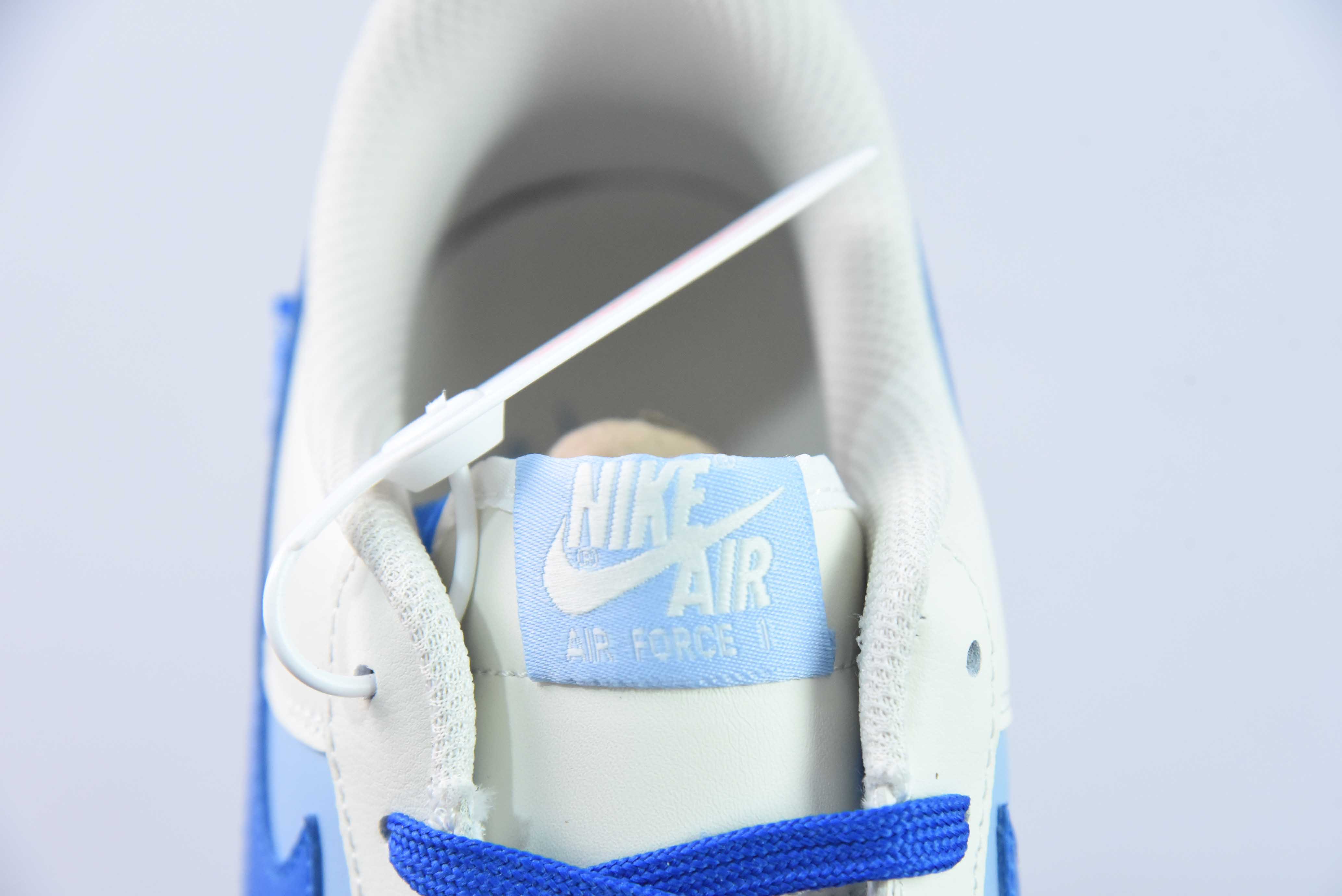 나이키 에어 포스 1 AF1 에어 포스 1/로우탑 화이트 블루 자수 스몰 라벨 아이템 번호: DB..1-211 사이즈: 36-44