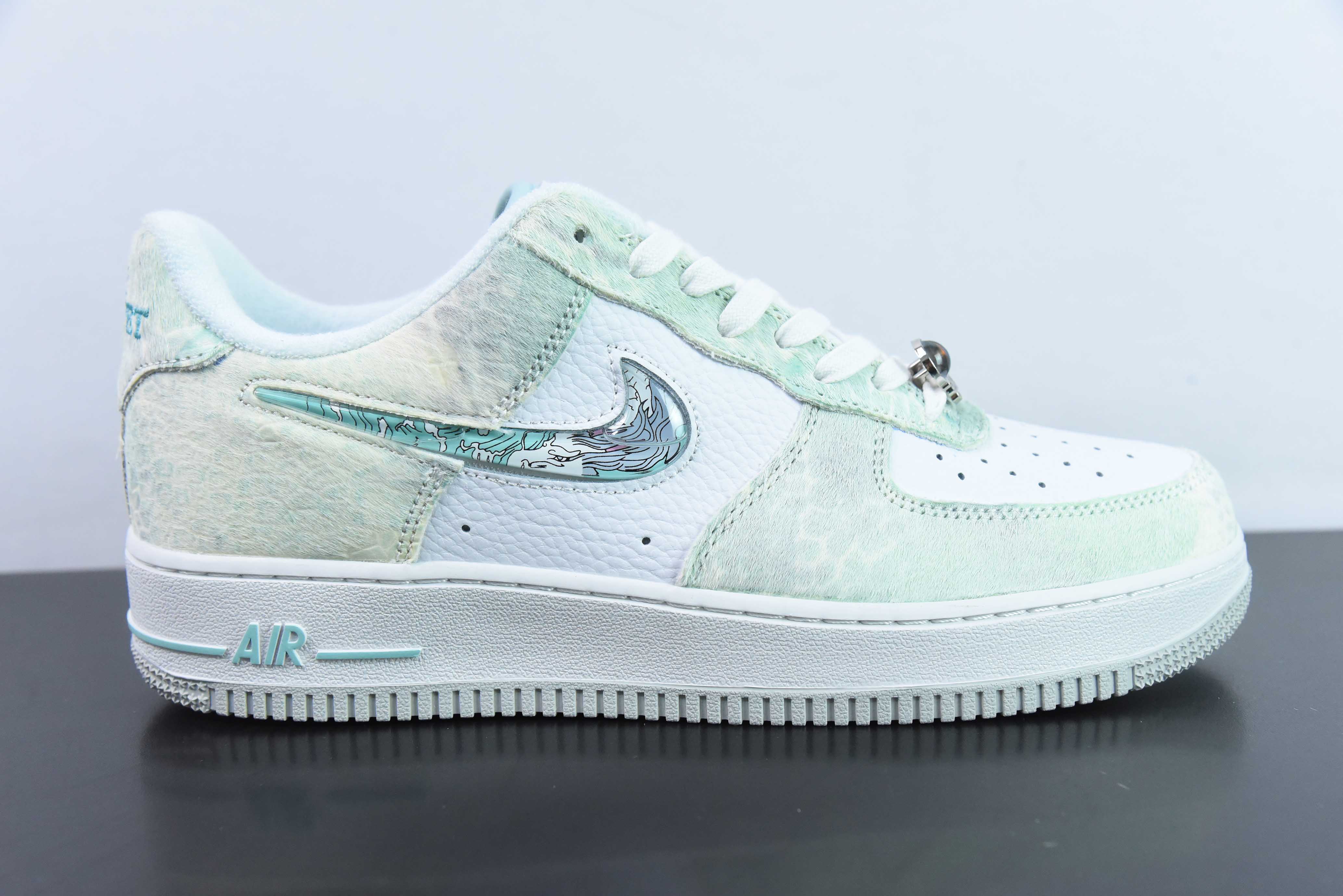 나이키 에어 포스 1 07 로우 에어 포스 원 로우 탑 백 캐주얼 스니커즈 스팀 인형 CNY 용의 해 한정 드래곤 씨 드래곤 팰리스 제 3 왕자 화이트 그린 FA1232-001 사이즈: 36-46