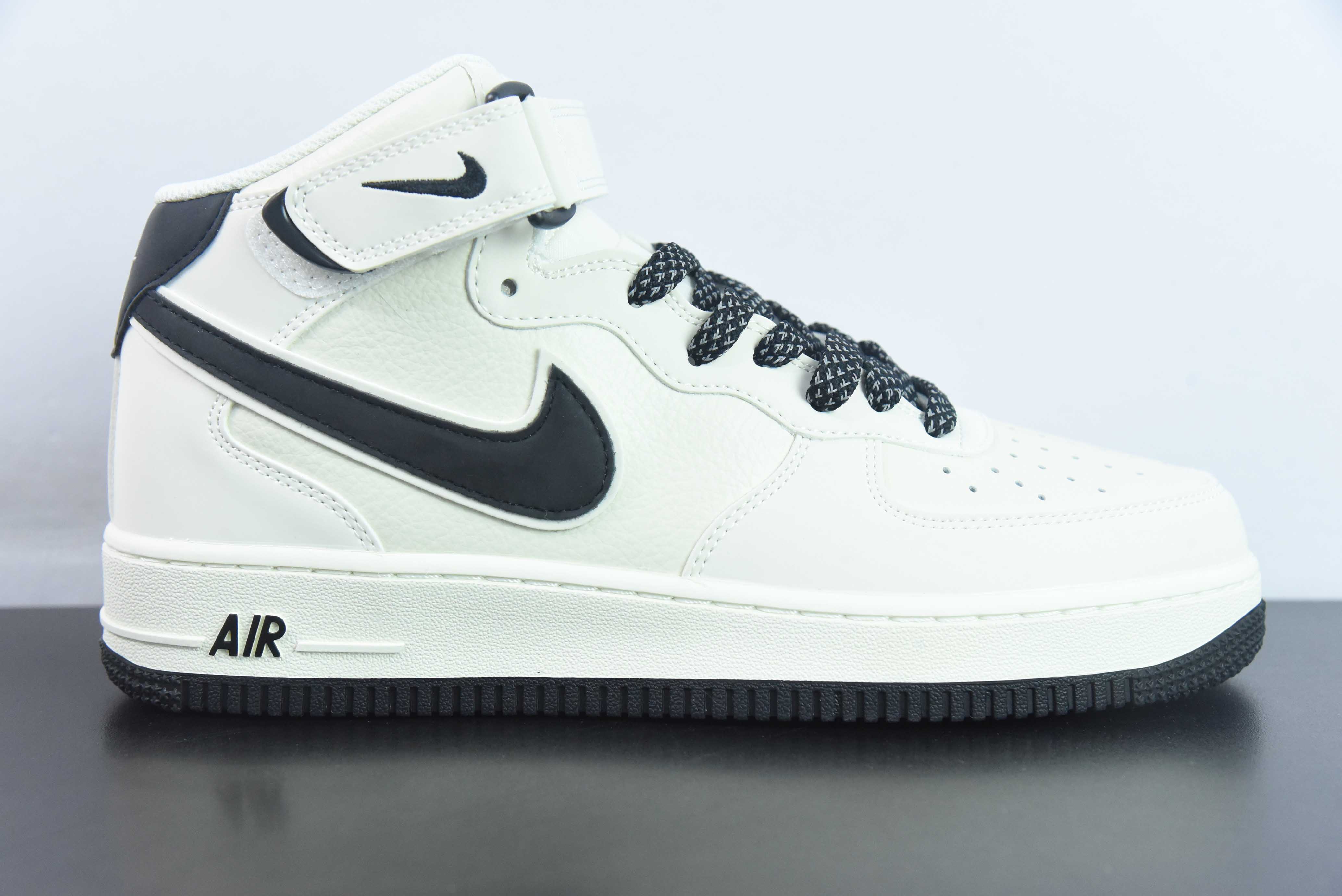 나이키 에어 포스 1 미드 미디엄 화이트 크로스 옐로우 스마일 굵은 레이싱 SH0235-511 사이즈: 36-44