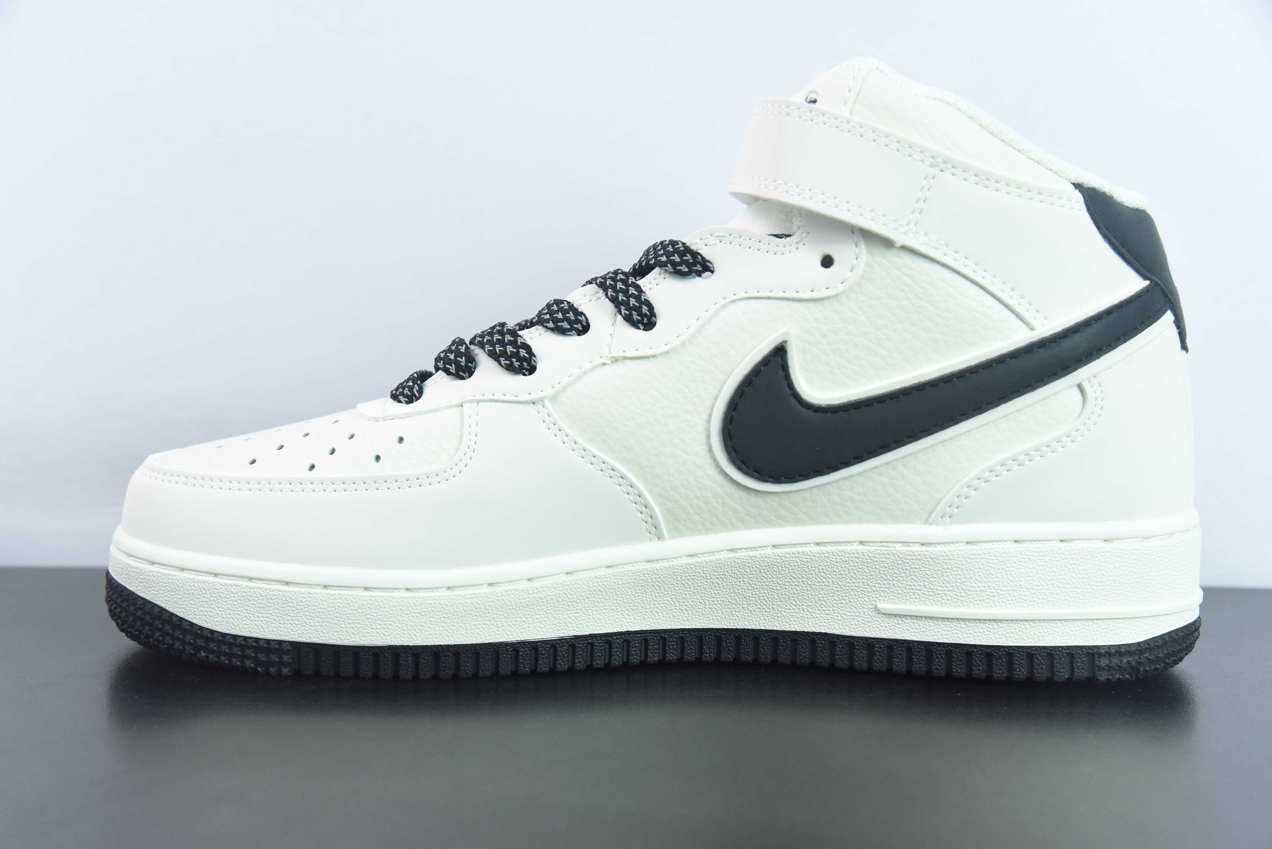 나이키 에어 포스 1 미드 미디엄 화이트 크로스 옐로우 스마일 굵은 레이싱 SH0235-511 사이즈: 36-44