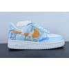 나이키 에어 포스 1 07 화이트와 블루 이차 위안 그래피티 에어 포스 원 로우탑 캐주얼 트레이너 아이템: CW2288-669 사이즈: 36-44
