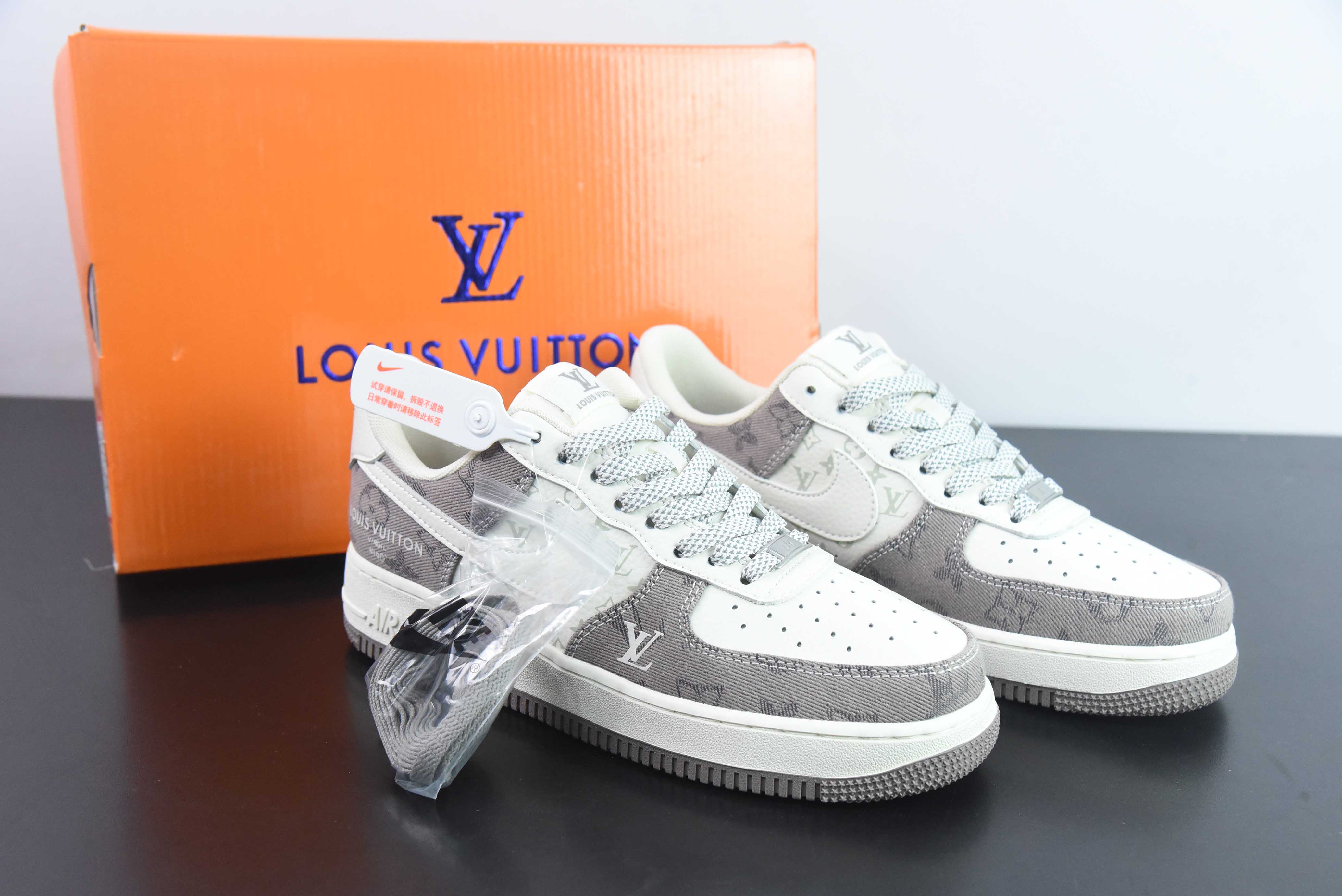 나이키 에어 포스 1 07 로우 LV 공동 브랜드 - 형광 그레이 카우보이 에어 포스 원 미드탑 트레이너 캐주얼 슈즈 아이템 번호: DH7566-200 사이즈: 36-44