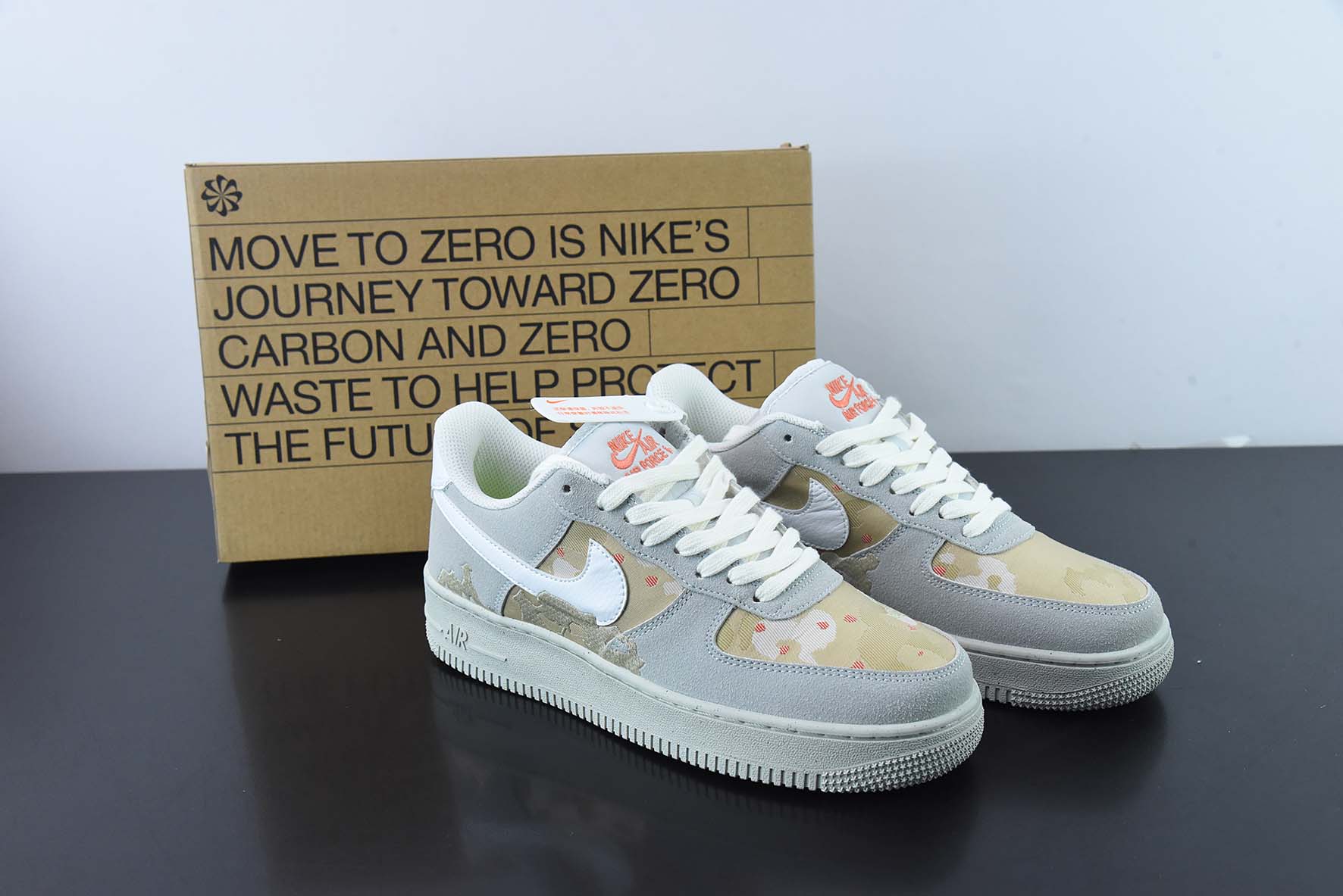 나이키 에어 포스 1 로우 07 그레이 퍼플 그레이 브라운 데저트 카모 에어 포스 1 로우 탑 캐주얼 보드숏 아이템: DD1175-001 사이즈: 36-44