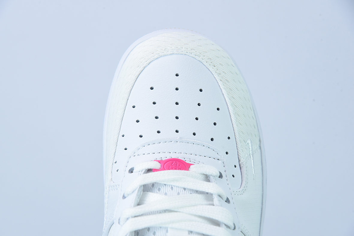 NK 에어 포스 1 로우 에어 포스 1 로우탑 캐주얼 트레이너 화이트 핑크 패치워크 제품 번호: DX6061-111 사이즈: 36-44