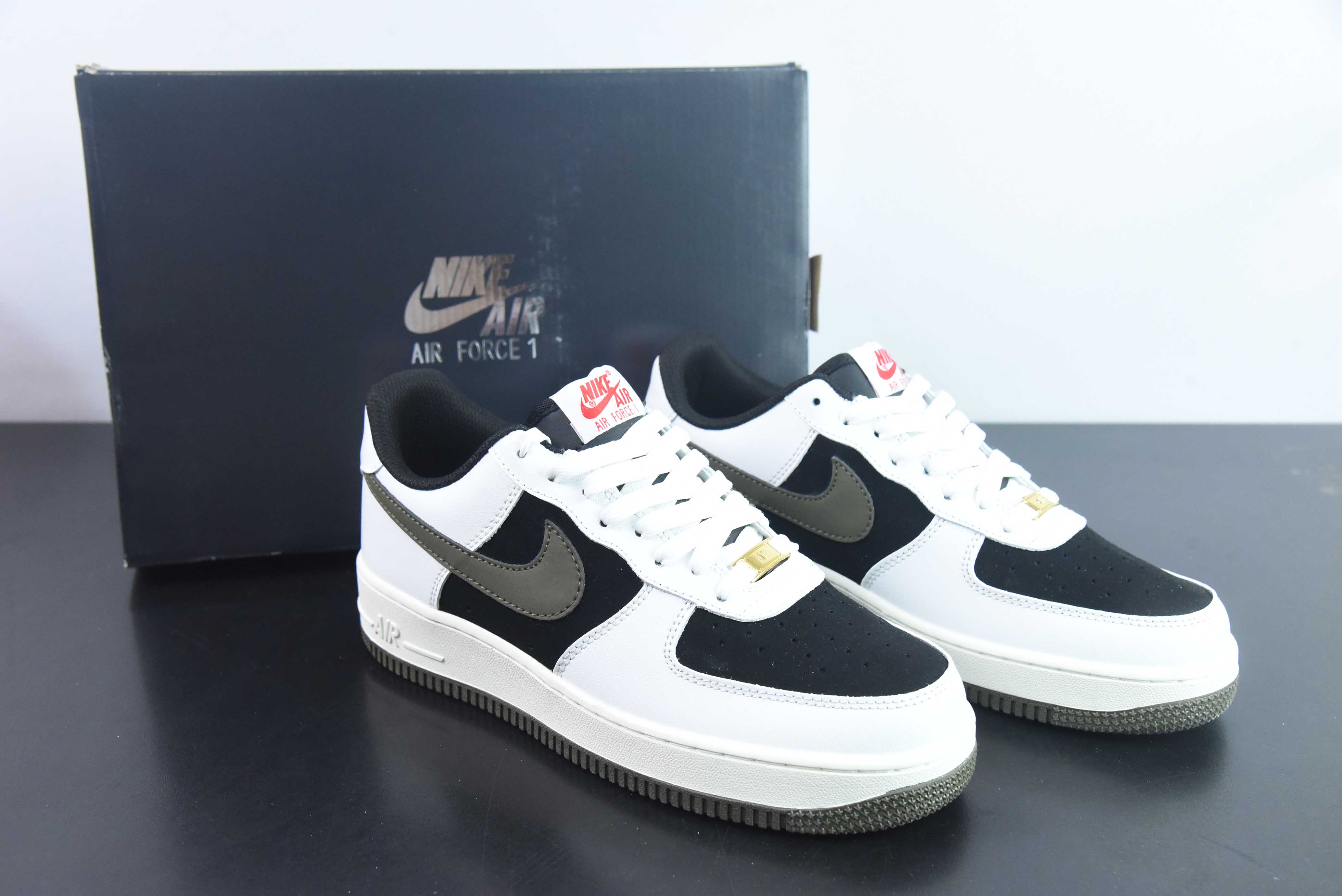 NK 에어 포스 1 로우 화이트 밀리터리 그린 로우 탑 에어 포스 1 캐주얼 보드 슈즈 아이템 번호: AV0383-226 사이즈: 36-44