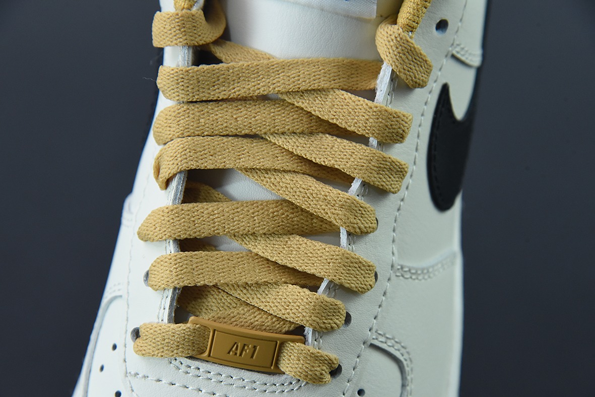 NK 바이 유 에어 포스 107 로우 레트로 SP 에어 포스 원 로우 탑 클래식 다목적 캐주얼 스니커즈가죽 베이지 강황 블랙 후크FD9063-101사이즈 : 36-44