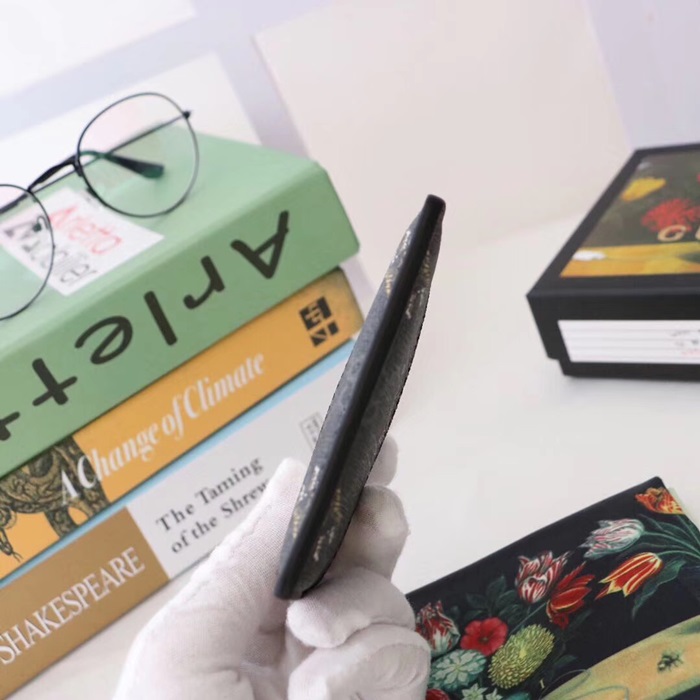 Gucci 2020 PVC & Leather Card Purse 523685 - 구찌 2020 남여공용 PVC & 레더 카드 퍼스 GUW0132.Size(10cm).블랙