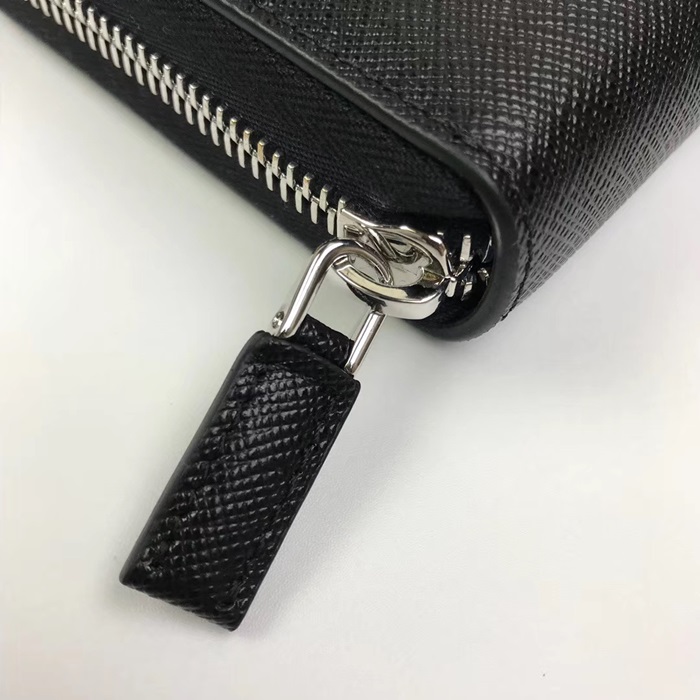Prada 2020 Saffiano Mens Zip Round Wallet, 2ML317 - 프라다 2020 사피아노 남성용 지퍼 라운드 장지갑,PRAW0150,20CM.블랙,블루