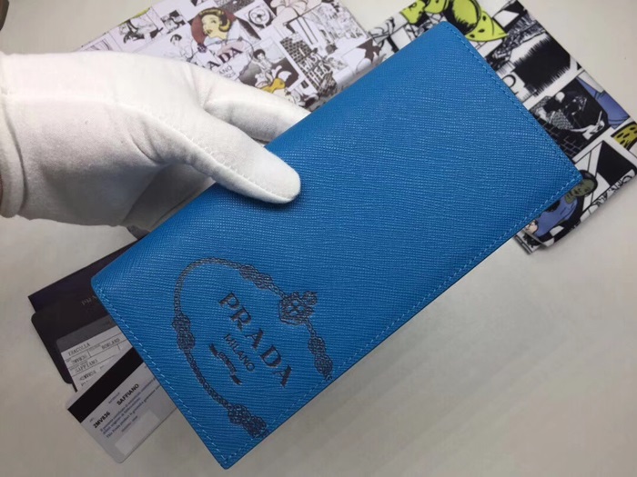 Prada 2020 Saffiano Mens Wallet, 2MV836 - 프라다 2020 사피아노 남성용 장지갑,PRAW0156,19CM.블루