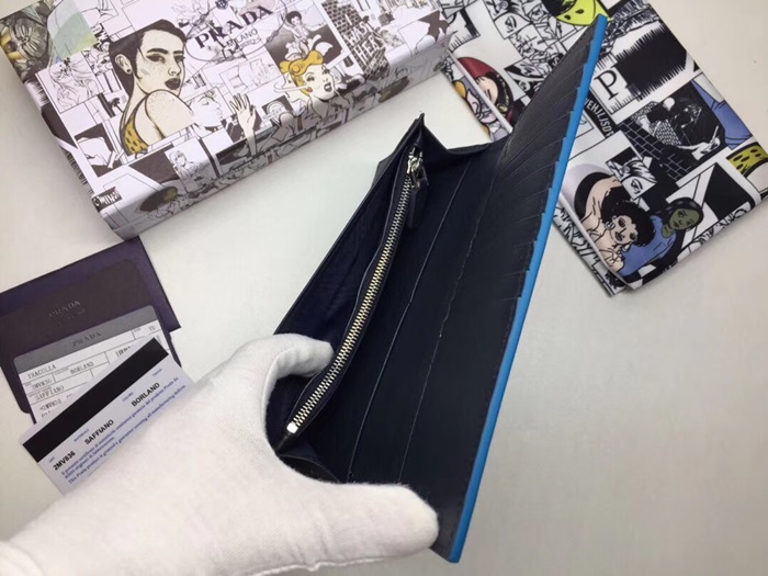 Prada 2020 Saffiano Mens Wallet, 2MV836 - 프라다 2020 사피아노 남성용 장지갑,PRAW0156,19CM.블루