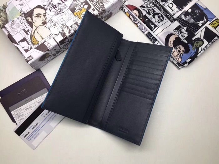 Prada 2020 Saffiano Mens Wallet, 2MV836 - 프라다 2020 사피아노 남성용 장지갑,PRAW0156,19CM.블루