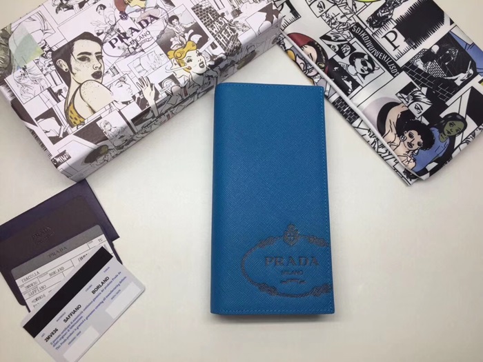 Prada 2020 Saffiano Mens Wallet, 2MV836 - 프라다 2020 사피아노 남성용 장지갑,PRAW0156,19CM.블루
