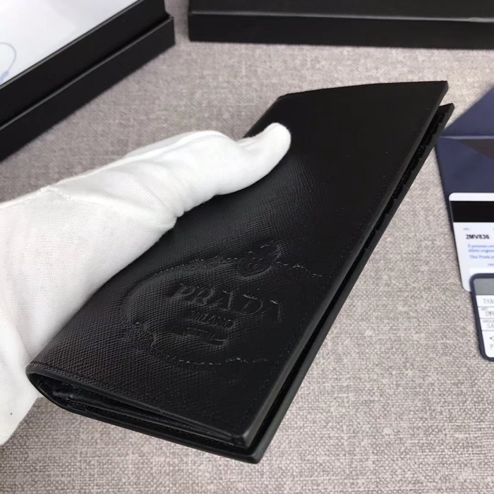 Prada 2020 Saffiano Mens Wallet, 2MV836 - 프라다 2020 사피아노 남성용 장지갑,PRAW0154,19CM.블랙