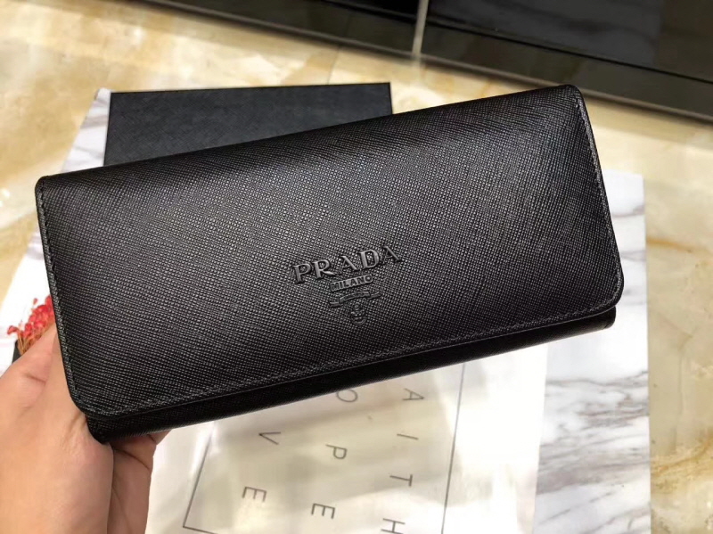 Prada 프라다 여성용 모노크롬 장지갑 블랙,레드,핑크