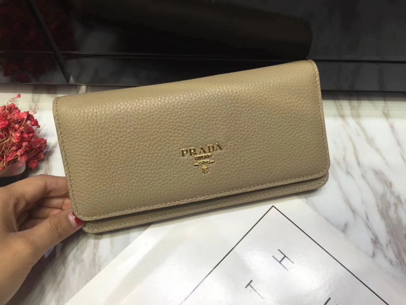 Prada 프라다 여성용 메탈로고 장지갑 그레이,베이지,딥그린,네이비