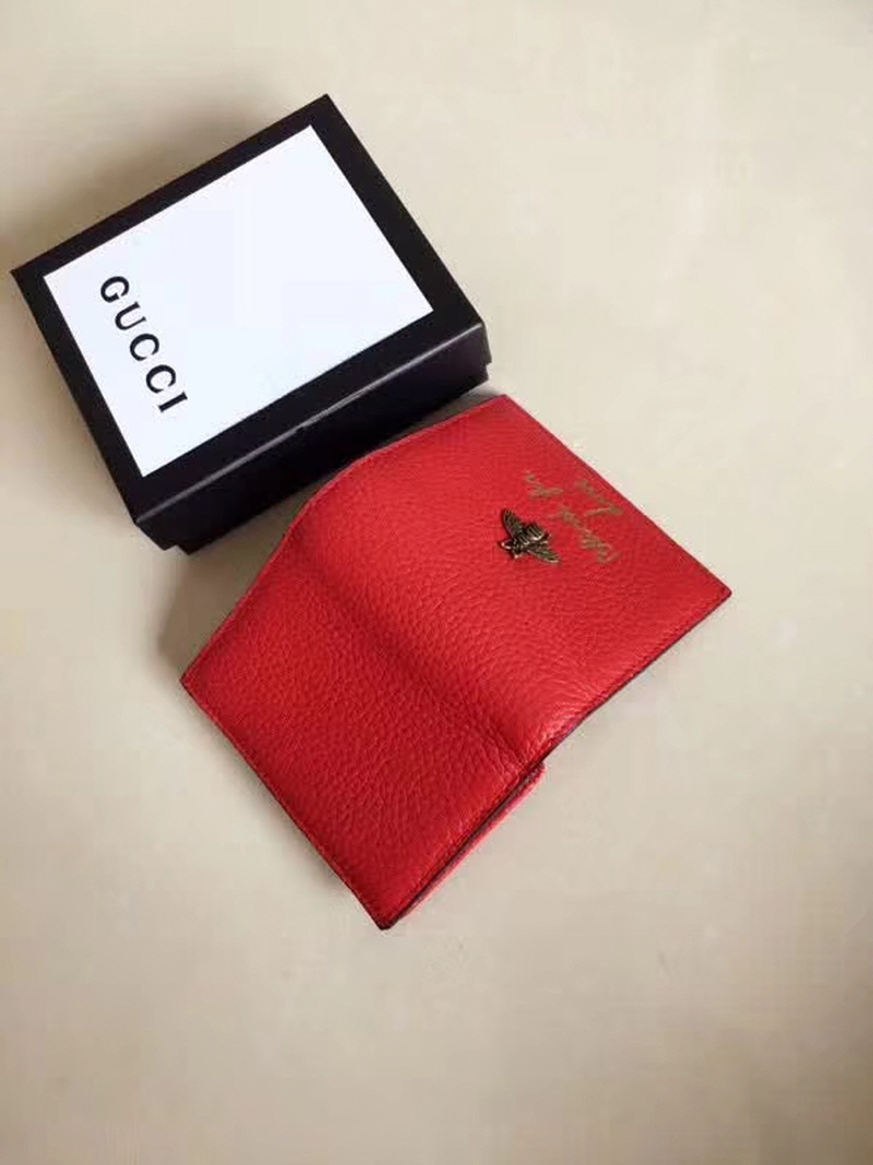 Gucci 2020 애니멀리에 여성 반지갑 블랙,레드,핑크