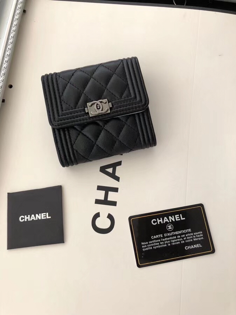 Chanel 2020 여성용 보이 지갑 블랙