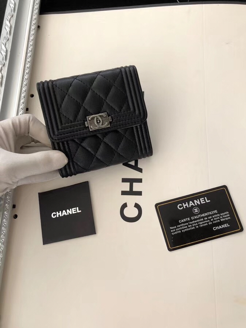 Chanel 2020 여성용 보이 지갑 블랙