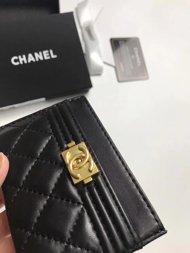 Chanel 2020 여성용 보이 퀄팅 카드홀더 금장,은장