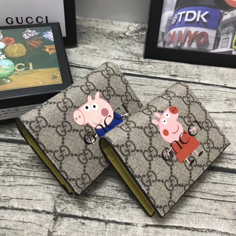 Gucci 2020 남여공용 gg 수프림 피기 반지갑 블루피그,레드피그