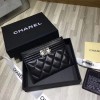 Chanel 2020 여성용 램스킨 보이 카드지갑 블랙금장,은장