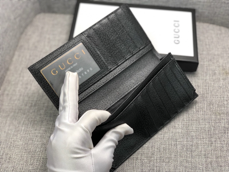 Gucci 구찌 남성용 클래식 반,장지갑 금장블랙